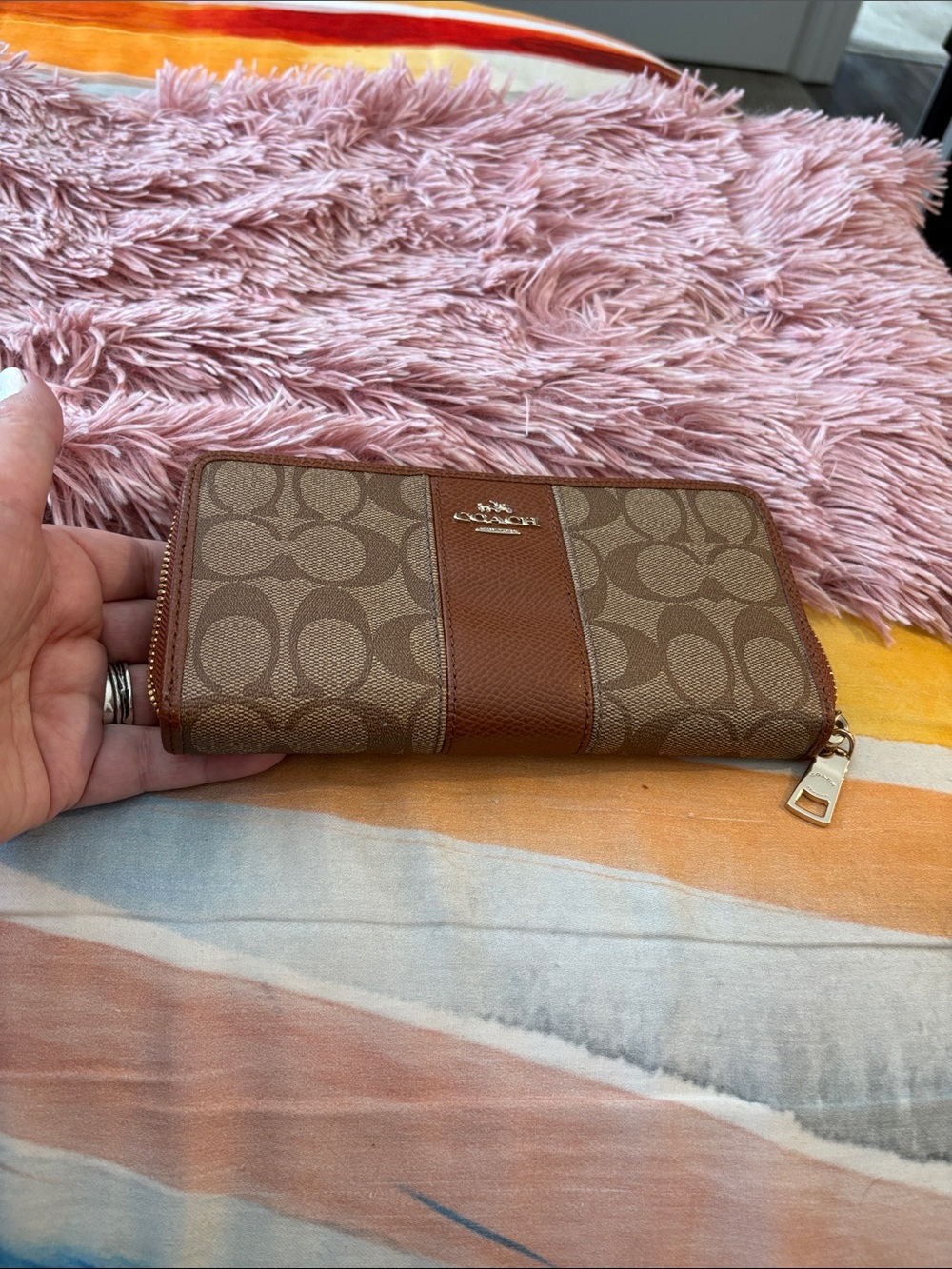 Coach Khaki/Chestnut Signature Satchel with Matching Accessories - Picture 9 of 16